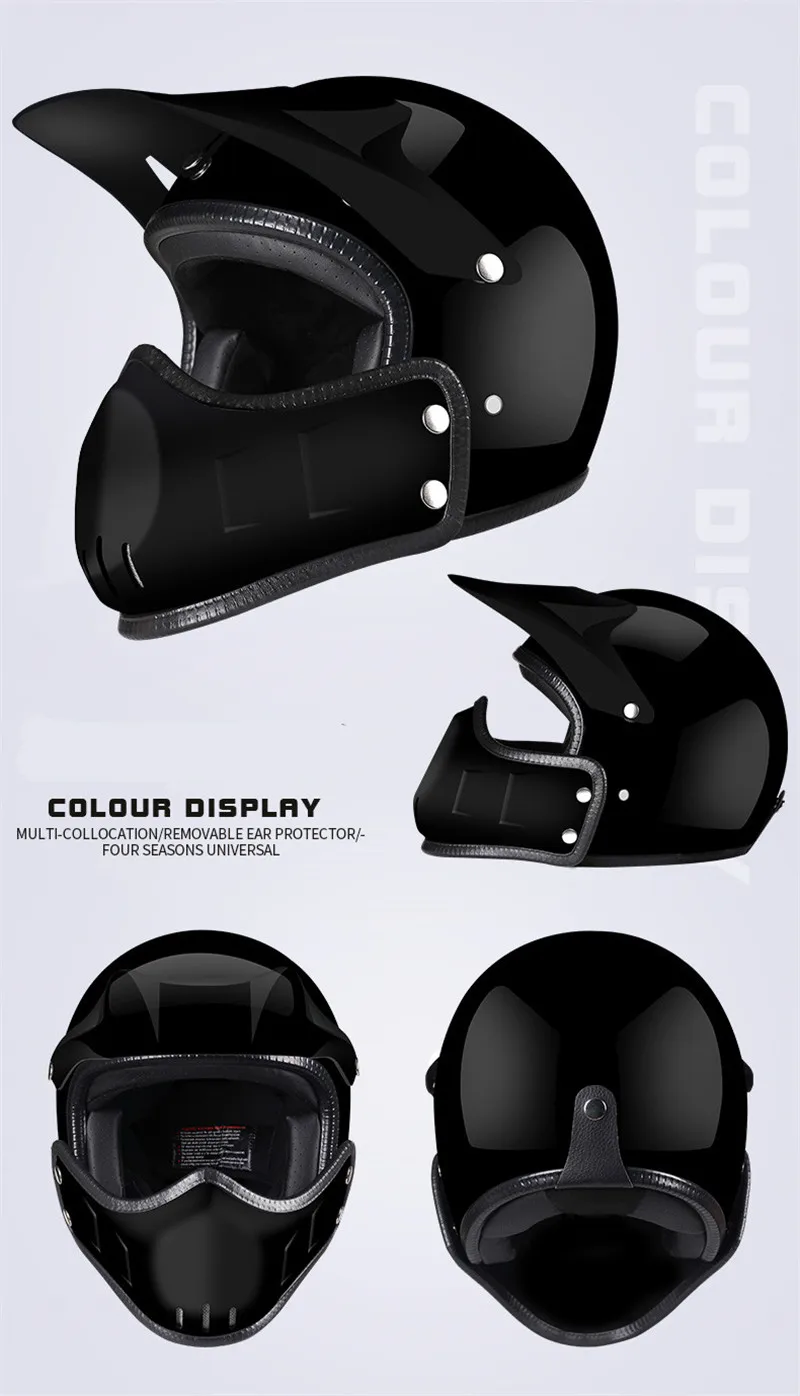 Винтажный мотоциклетный шлем jet capacetes de moto ciclista матовый черный vespa cascos para moto Кафе racer s m l xl