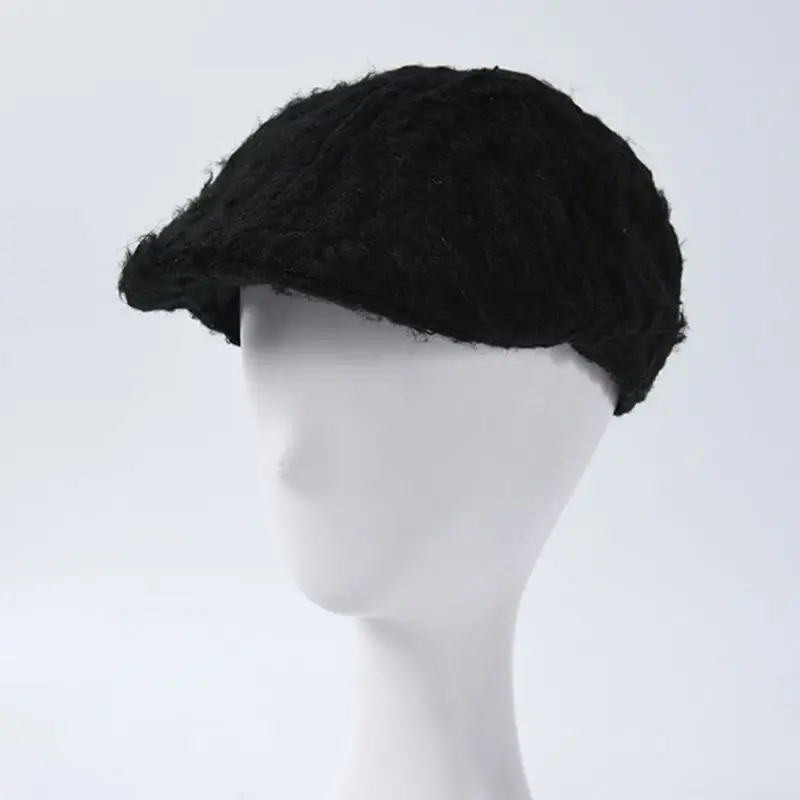 Зимняя одноцветная мохеровая Рыбацкая шапка для женщин и мужчин, портативная Толстая теплая шапка-ведро