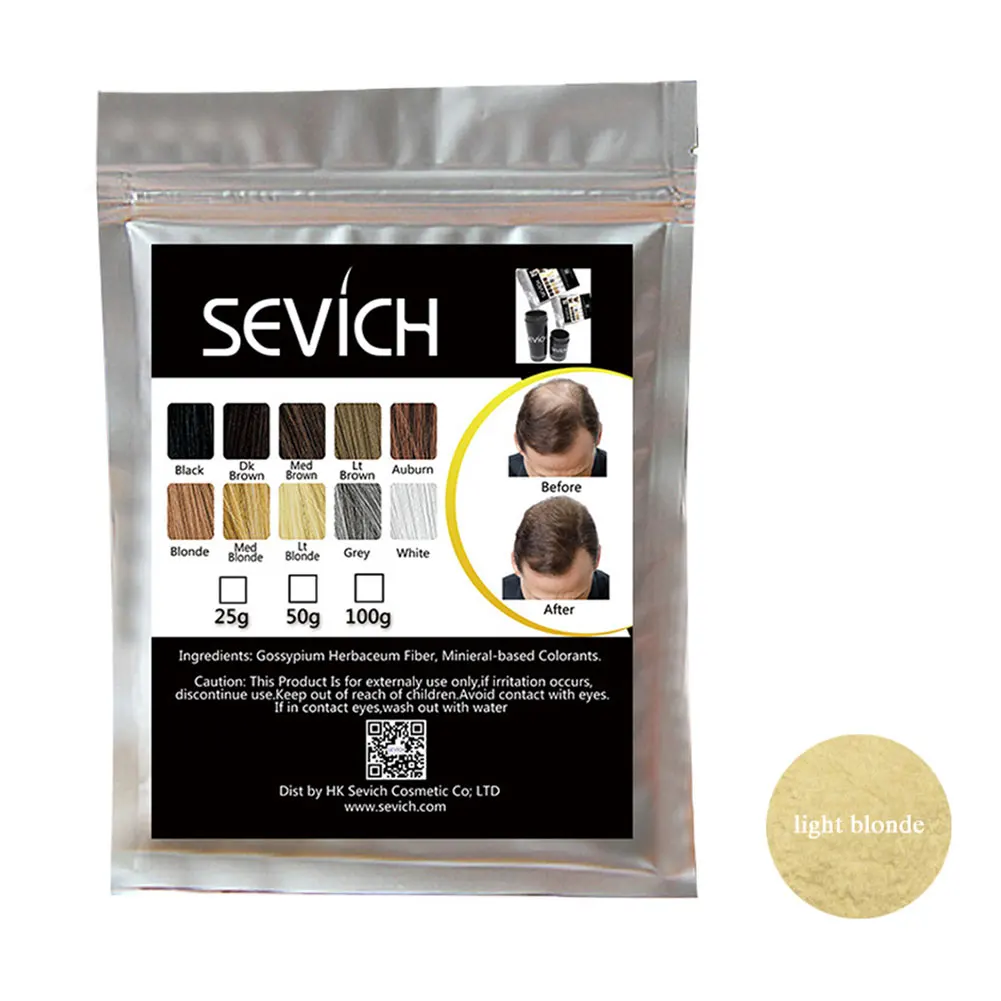 Refill лечение роста унисекс мгновенная укладка уход за потерей волокна моющиеся окрашивание волос строительное волокно здоровье порошок утолщение - Цвет: Light Blonde
