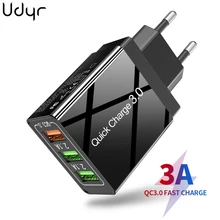 Udyr 30 Вт Быстрая зарядка 3,0 USB зарядное устройство для iPhone samsung huawei Xiaomi быстрое зарядное устройство QC3.0 EU UK настенное зарядное устройство для мобильного телефона адаптер