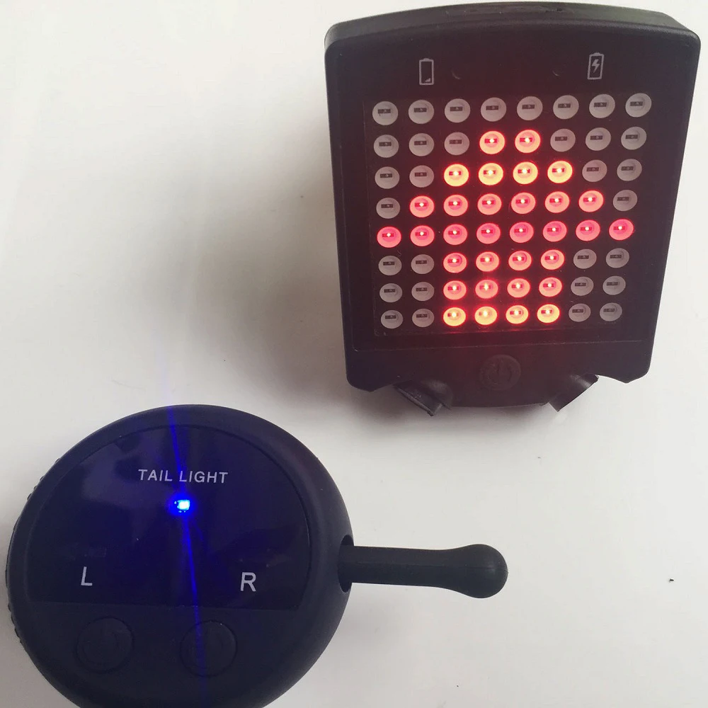 Leadbike Laser Bicycle Rear Light 64 LED USB Rechargeable Tail Light With Wireless Remote Bike Turn Signals Safety Warning Light