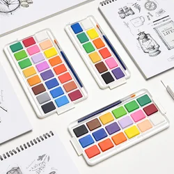 12/18/24 Color Watercolor Solid Pigment Paint Set Professional Beginner Watercolor Tools Hand-painted Art Supplies for Artist