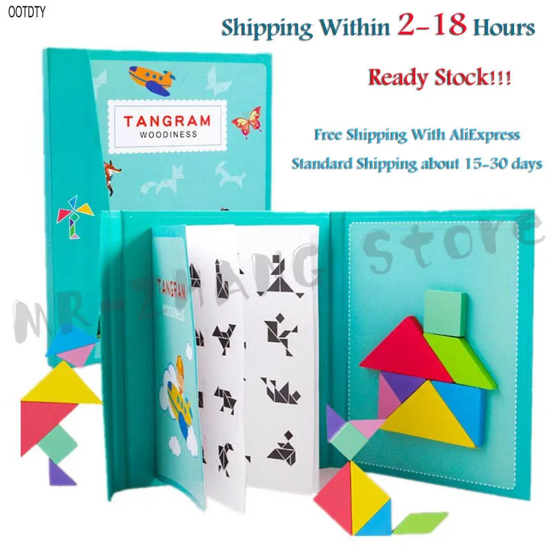 OOTDTY 96 Магнитные пазлы Tangram Детские игрушки Монтессори развивающие волшебные