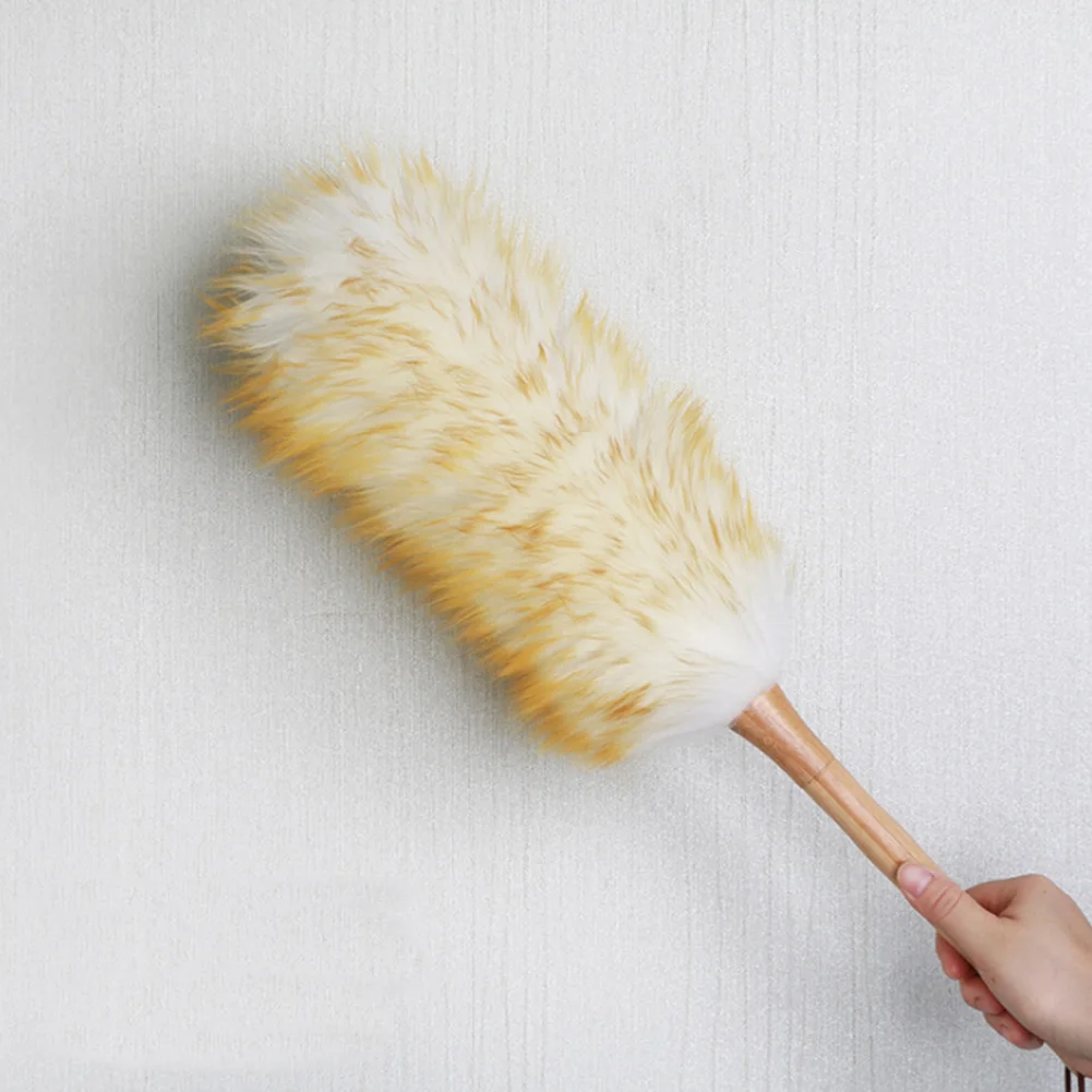 Long Modern Wood Handle Sofa Non-static Dust Sweeping Furniture Home Cleaning Brush Lambswool Duster Hanging Rope Soft Car