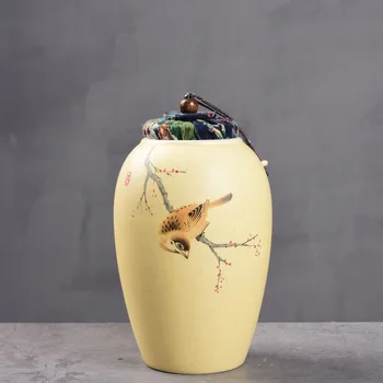 

Beautiful Tea Cans Household Cookie Snackes Stash Jars Ceramic Tea Canister With Lid Coffee Powder Storage Box Seasoning Bottles