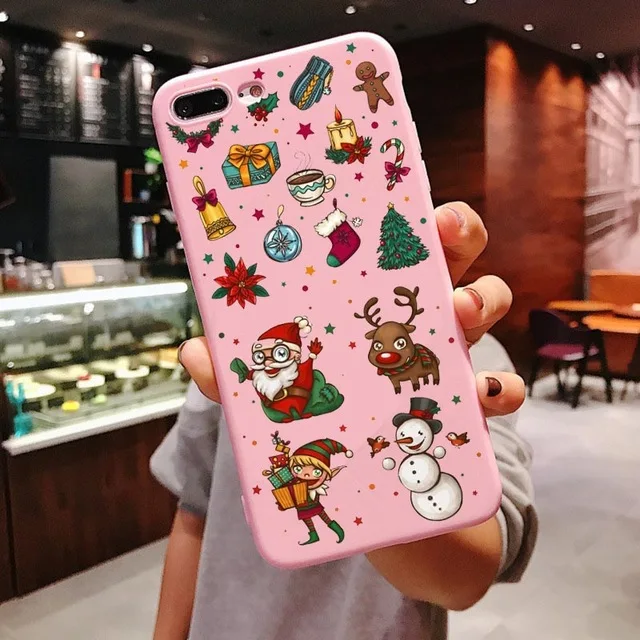 GTWIN чехлы для телефонов с изображением Санта-Клауса для iPhone 11 Pro Max X XR XS Max 6 6s 7 8 Plus, милая мягкая задняя крышка из ТПУ с изображением рождественской елки для девочек - Цвет: T5