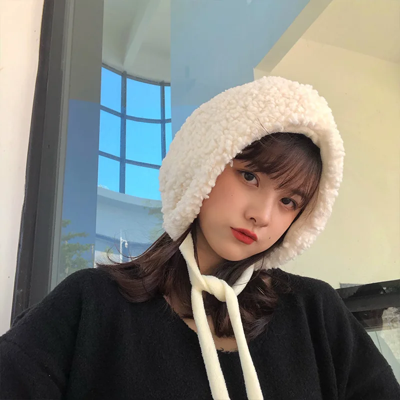 MLB모자  여성용 힙합 모자 터번 단색 비니 모자, 따뜻한 비니 모자, 사랑스러운 학생 모자 선물, 가을 겨울 