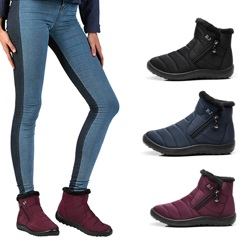 

Women Winter Snow Boots Warm Shoes Comfortable Warm Thick Plus Outdoor Waterproof Ankle Boots Mujer D30
