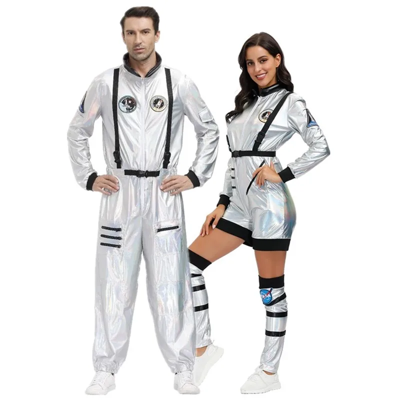 Halloween Alien Astronaut Spaceman Cosplay Costume Masquerade Pilot Couple Jumpsuit Family Group Matching Dress | Тематическая