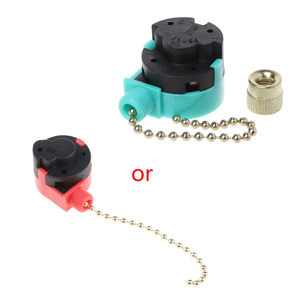 

3A/250V 6A/125V Zipper Switch 3 Speed Pull Chain Control Nickel Fan Wall Switch 95AA