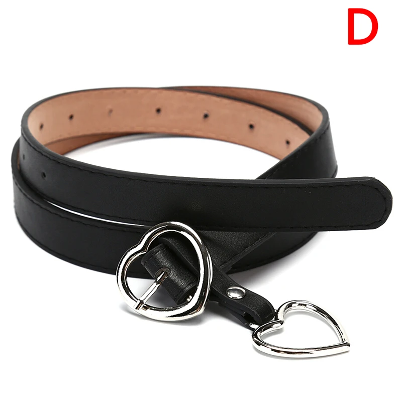 D Женские металлические круглые сердца геометрические пряжки ремень панк PU кожаный пояс вечерние джинсы платье для женщин ремень - Color: D