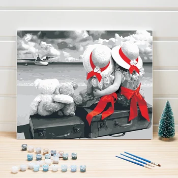 

Drawing By Numbers 40x50cm Figure DIY On Canvas Oil Painting Acrylic Paint Wall Pictures For Living Room Home Decor Adults Woman