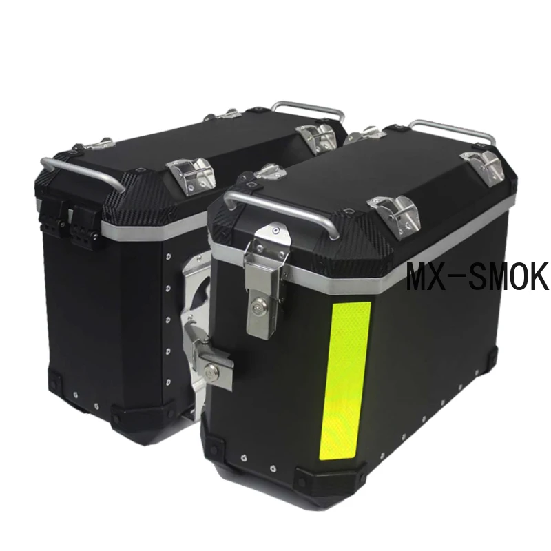 30L 38L Universal Silver Black Motorcycle Left Right Side Box Side Case Saddle Bag Luggage Pannier Cargo for Touring Motor Bike