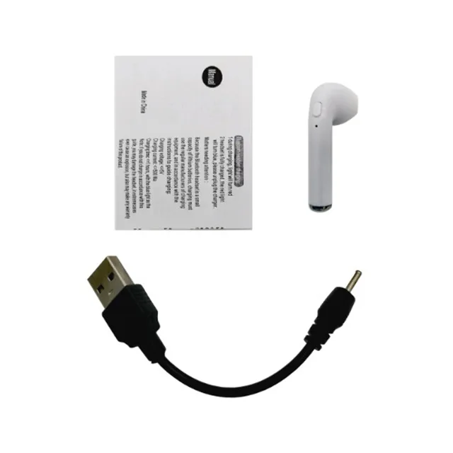 right white a cable Bluetooth наушники I7s TWS спортивные фитнес беспроводные гарнитуры стерео беспроводные Bluetooth наушники с зарядной коробкой для всех телефонов - Цвет: right white a cable