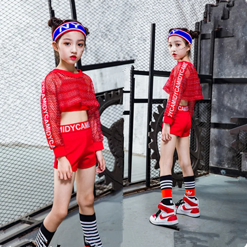 trajes de baile hip-hop para niñas, traje de hip-hop, ropa de actuación para niñas, ropa de danza moderna con 3 colores - AliExpress