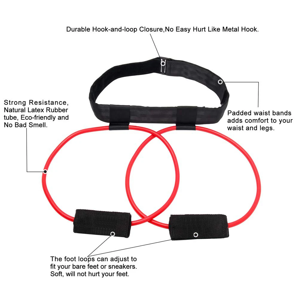 Fitness Booty Belt Band Adjustable Waist Belt Pedal Resistance Bands for Glute and Body Shape Muscle Workout