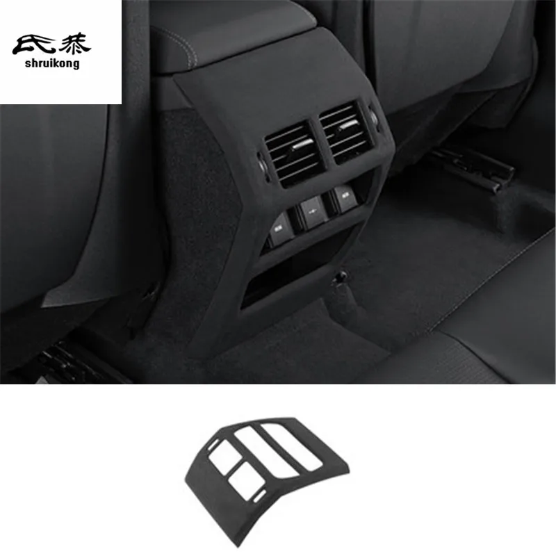 

1PC ABS Suede Nubuck Leather Rear Air Conditioning Outlet Decoration Cover For 2020 2021 Land Rover Discovery Sport