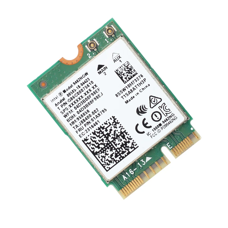 Двухдиапазонная 433 Мбит/с Беспроводная Intel 9462NGW M.2 NGFF 2,4 г/5 ГГц 802.11ac Wifi Bluetooth 5,0 сетевая карта для 9462NGW AC Wlan