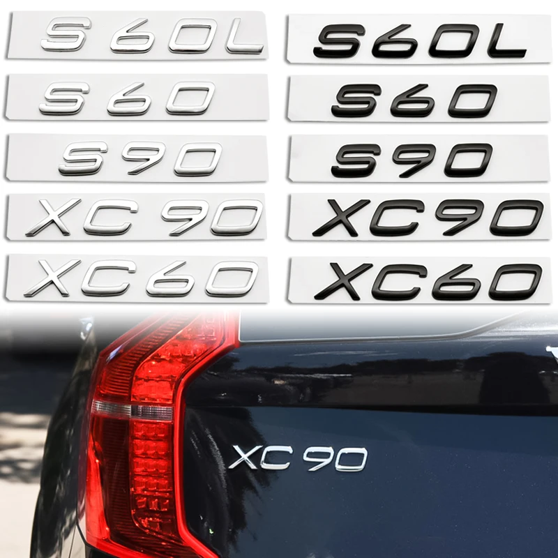 Car Sticker Silver Black 3D Letters Emblem Digital Number DIY Styling Metal Chrome For Volvo xc90 s60L xc60 s60 s90 | Автомобили и