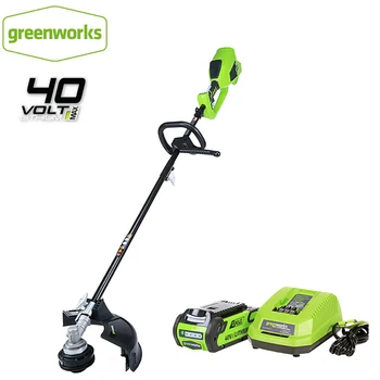 

GreenWorks Brushless Motor 800W Powerful Grass Trimmer G-MAX 40V 14-Inch Cordless String Trimmer 4Ah Battery Charger Included