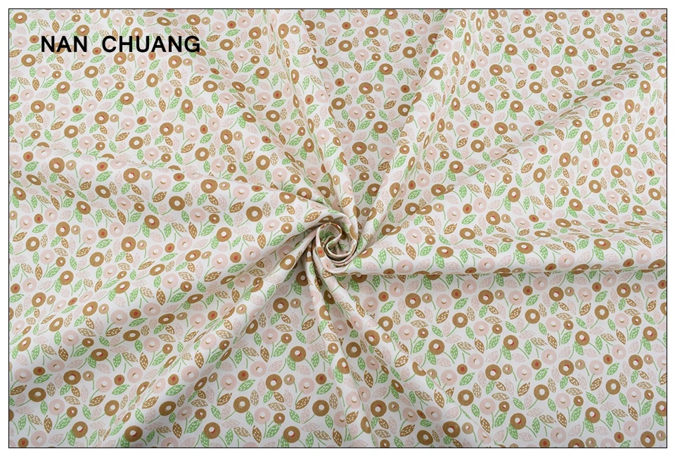 Nanchuang с цветочным принтом, саржевая ткань, ручная работа, шитье, стеганное шитье, жировые кварталы, лоскутный материал для детей, 8 шт./лот