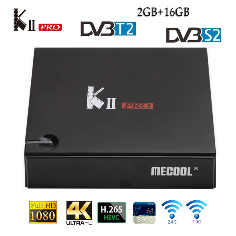  KII PRO Decoder DVB-S2 DVB-T2 Android 7.1 Smart TV Box S905d Quad Core 2GB 16GB K2 pro 4K Media pla - 32980664020