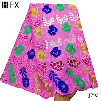 

HFX Africa Cotton Laces With Flower Embroidery Swiss Voile Lace In Switzerland Suisse Voile 2019 Nigeria 5 Yard Lace Fabric Y793