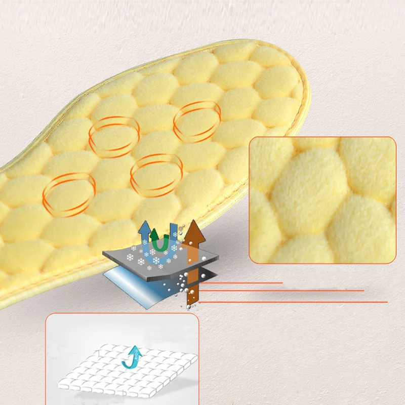 Теплые кашемировые теплые стельки, утепленные мягкие дышащие зимние стельки, ортопедические стельки для ног, обувь, коврик для обуви, подошва