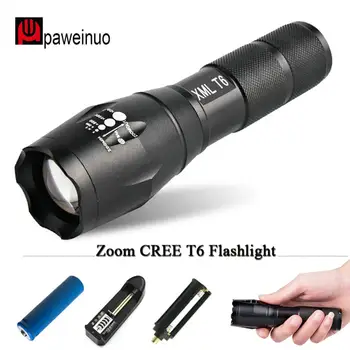 

led Flashlight CREE XM-L2 T6 high power torch lamp Telescopic zoom Waterproof Torch police tactical led FlashLight lamp lanterna