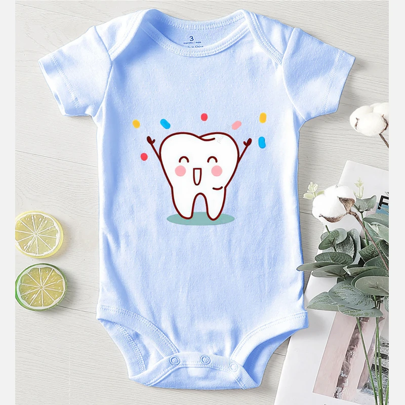 First Tooth Gifts Kids' Things Bodysuit for Newborns Jumpsuits Short Sleeve Newborn Baby Clothes Onesies Boy Girl Winter baby clothes cheap