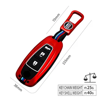 Custodia a 3 pulsanti in lega di zinco per auto Smart Key Shell Cover per Suzuki Vitara Swift Ignis Kizashi SX4 Baleno Ertiga 2016 2017 2018 2019 - Custodia a 3 pulsanti in lega di zinco per auto Smart Key Shell Cover per