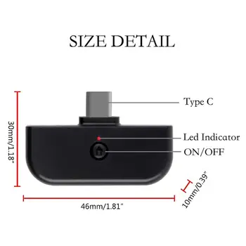 

Bluetooth 5.0 Wireless Adapter Type-c Transmitter for NS Switch/Lite A9LC