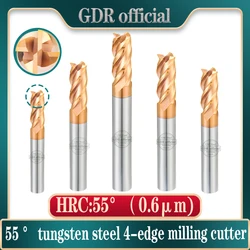 Hrc55 carboneto end mill 4 flautas fresa de tungstênio fresa liga de tungstênio ferramenta de corte de aço cnc maching endmills