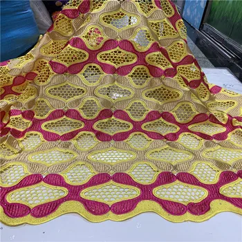 

2020 Latest Guipure Lace Cord Lace Embroiderey French African Velvet Lace Fabric High Quality Nigeria Lace Fabric For Wedding WD
