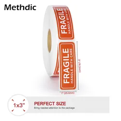 1000pcs/roll Permanent Adhesive Fragile Stickers with Care Warning Label for shipping