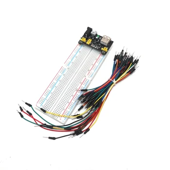 

3.3V 5V MB102 Breadboard power module 830 points Solderless PCB Bread Board Test Develop 65 jumper wires foy arduinoDIY