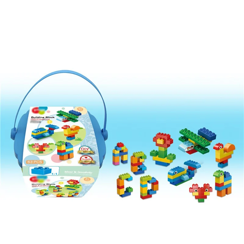 

Large Particles Plastic ENLIGHTEN Inserted Building Blocks 63PCS Baby Early Childhood Educational Force Assembled Toys 3-6 a Yea