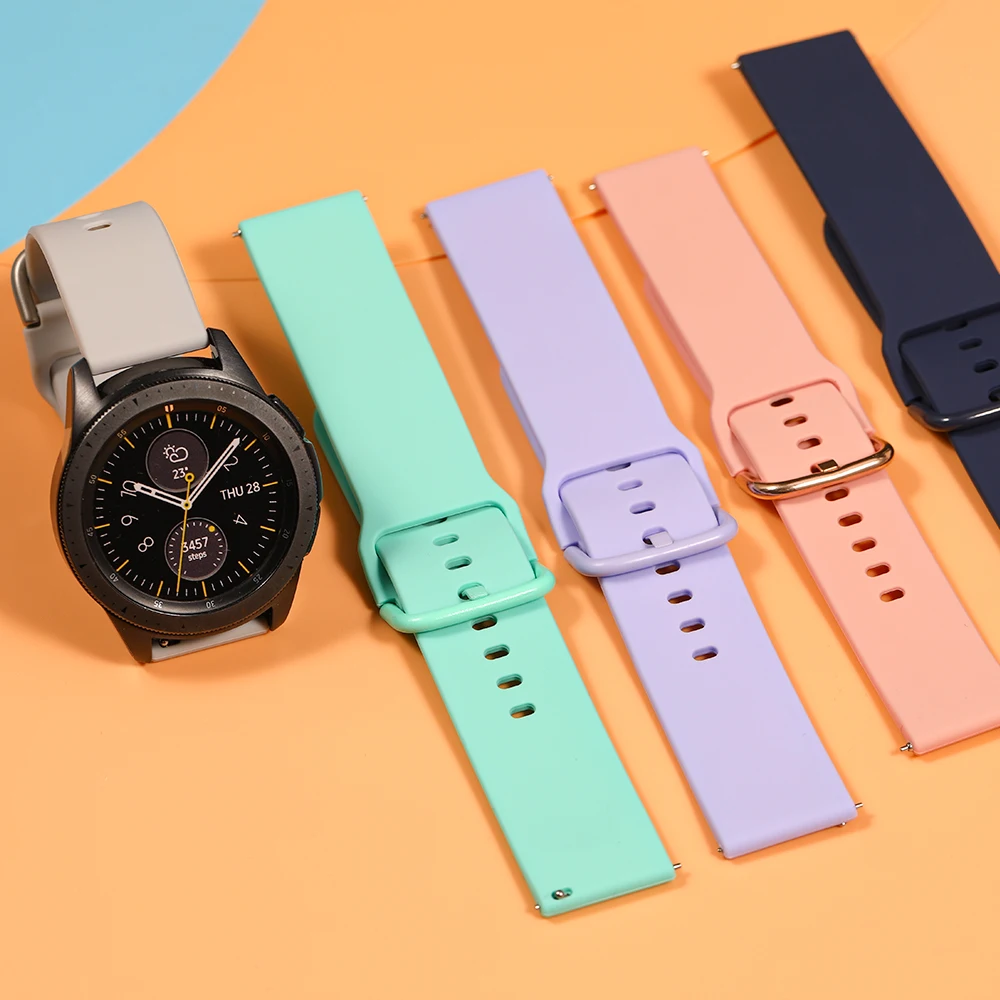 20mm/22mm strap For Samsung Gear S3 frontier Huawei GT 2/pro Silicone bracelet Galaxy watch 3/46mm/42mm/Active 2/4/Classic band