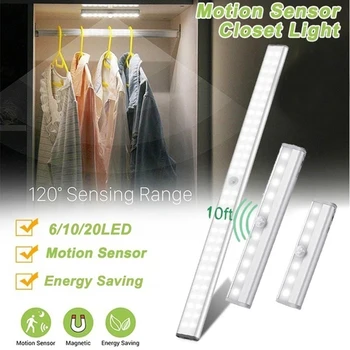

PIR Motion Sensor Light 6/10/20LED Potable Battery Powered Wireless LED Security Night Lights For Closet Cabinet Stair Lamp
