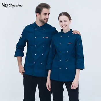 

High Quality Black Long Sleeve Master Cook Work Uniforms Restaurant Hotel BBQ Kitchen Workwear Clothing Food Service Chef Tops