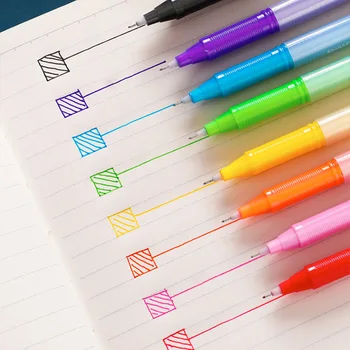 

8Pcs Candy Colors Art Marker Pen 0.5mm Cute Multicolor Painting Hook Line Pen For Kids Drawing School Office Stationery Supply
