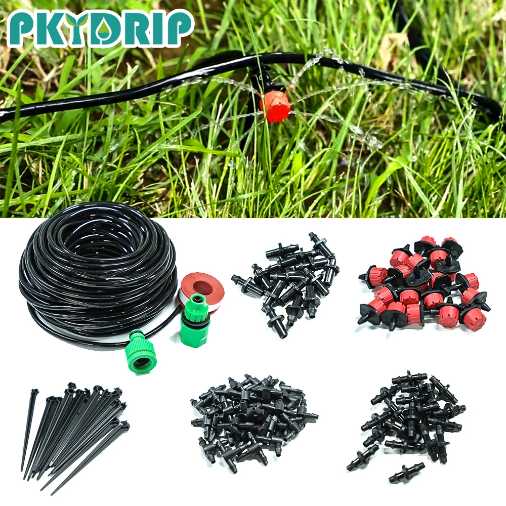 

PKY DRIP 5-50m DIY Drip Irrigation System Automatic Watering Garden Hose Micro Drip Watering Kits with Adjustable Drippers
