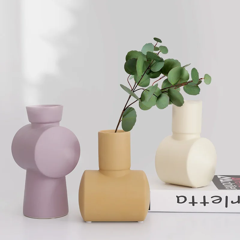 

Nordic Simple Primitive Ceramic Vase Ornaments Bookcase Coffee Table Accessories Crafts Homestay Store Furnishings Decoration