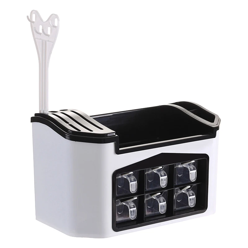 

Kitchen Organizer Spice Rack Seasoning Spices Storage Box Cutlery Rack with Hook Herb & Spice Tools Knife Holder Accessor