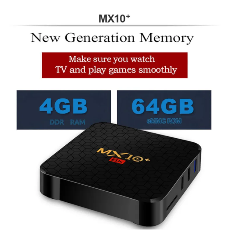4G 64G MX10 ТВ-бокс 4 Гб+ 32 ГБ/64 ГБ Android 9,0 четырехъядерный WiFi tv Box Google Сертификация Bluetooth 6K 2,4G управление USB 3,0 tv Box - Цвет: 4G 64G