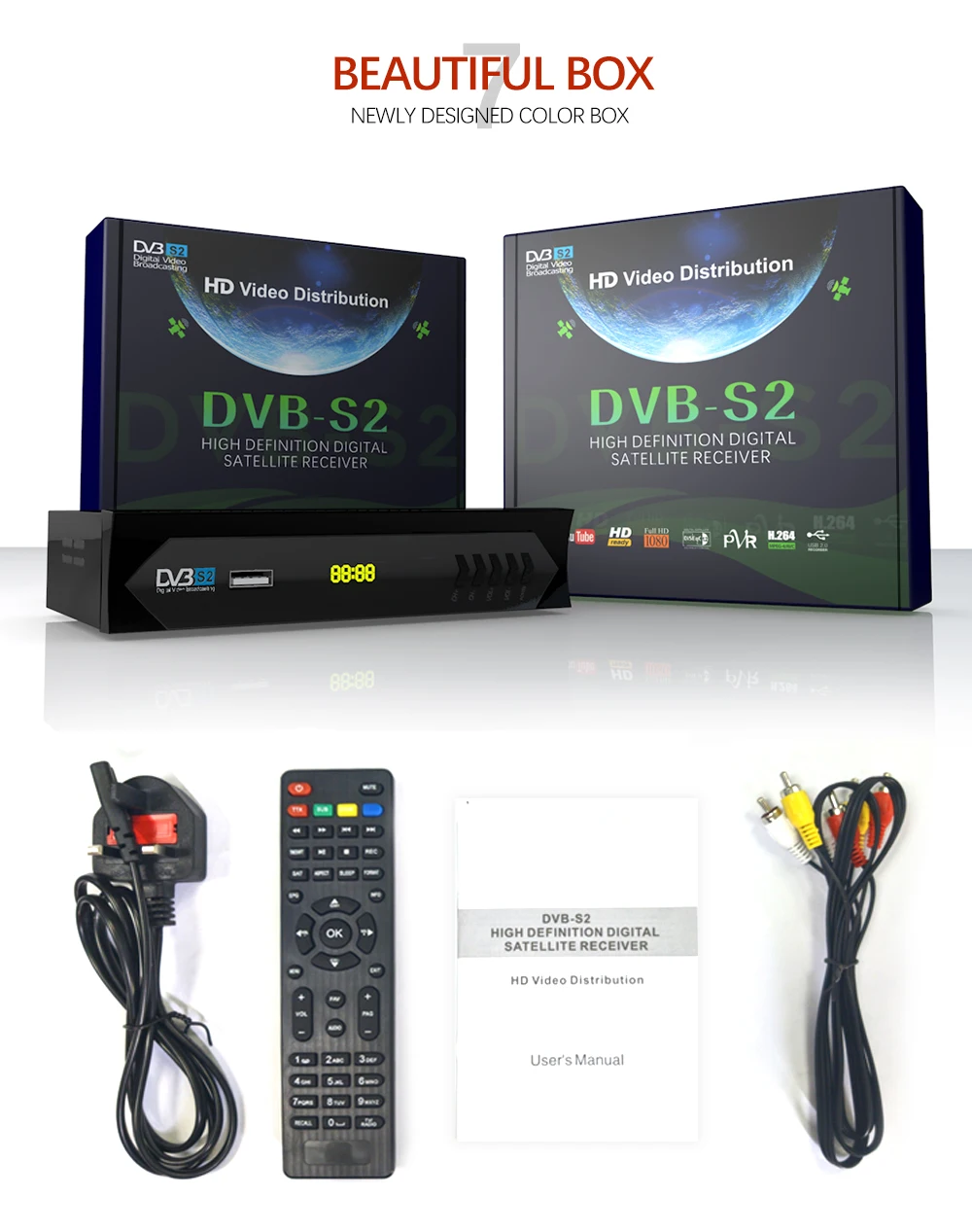 Vmade Full hd 1080 P DVB S2 M5 спутниковый Телевизор поддерживает YouTube cccam newcam bisskey Dolby IP tv Wi-Fi PVR телеприставки