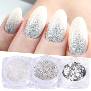 

1 Box Gradient Shiny Nail Glitter Dipping Powder Laser Sparkly Sequins Sugar Pigment Dust For DIY Nail Art Decorations LAS01-04