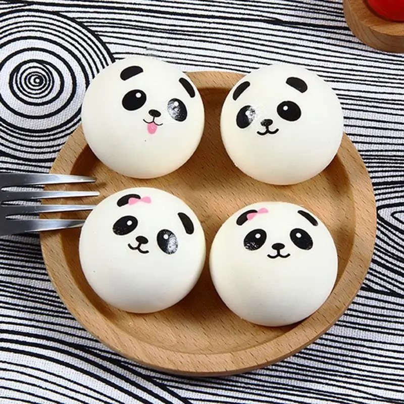 

1pc Squishy Venting Ball Joke Toy Simulation Silicone PU Cartoon Panda Squeeze Squishies Toys