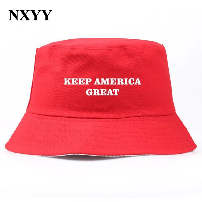 

NXYY Keep America Great Trump Republican Women Men Bucket Hats Fishing Hats Letter Print Cotton Adjustable Unisex Fisherman Caps
