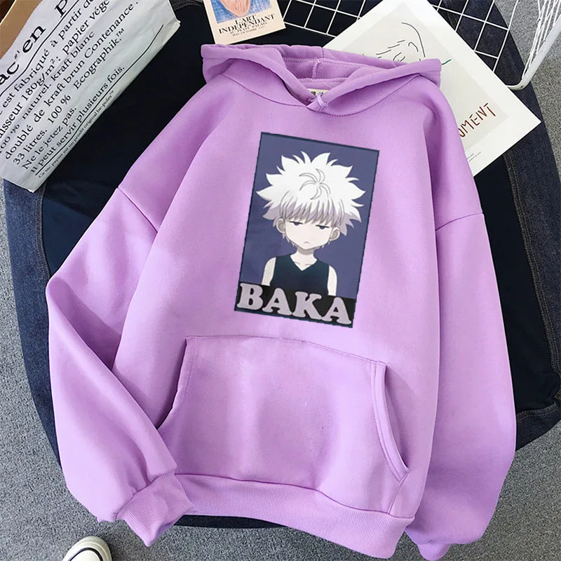 Толстовки с капюшоном Killua - Hunter x однотонный топ для женщин толстовка длинными